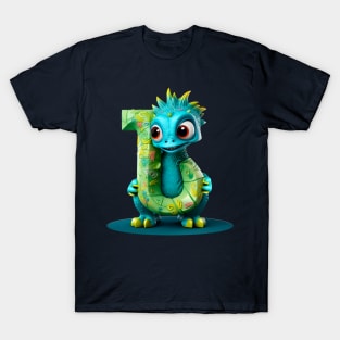 Cute Monster for Kids Alphabet Letter J Funny Back to School T-Shirt